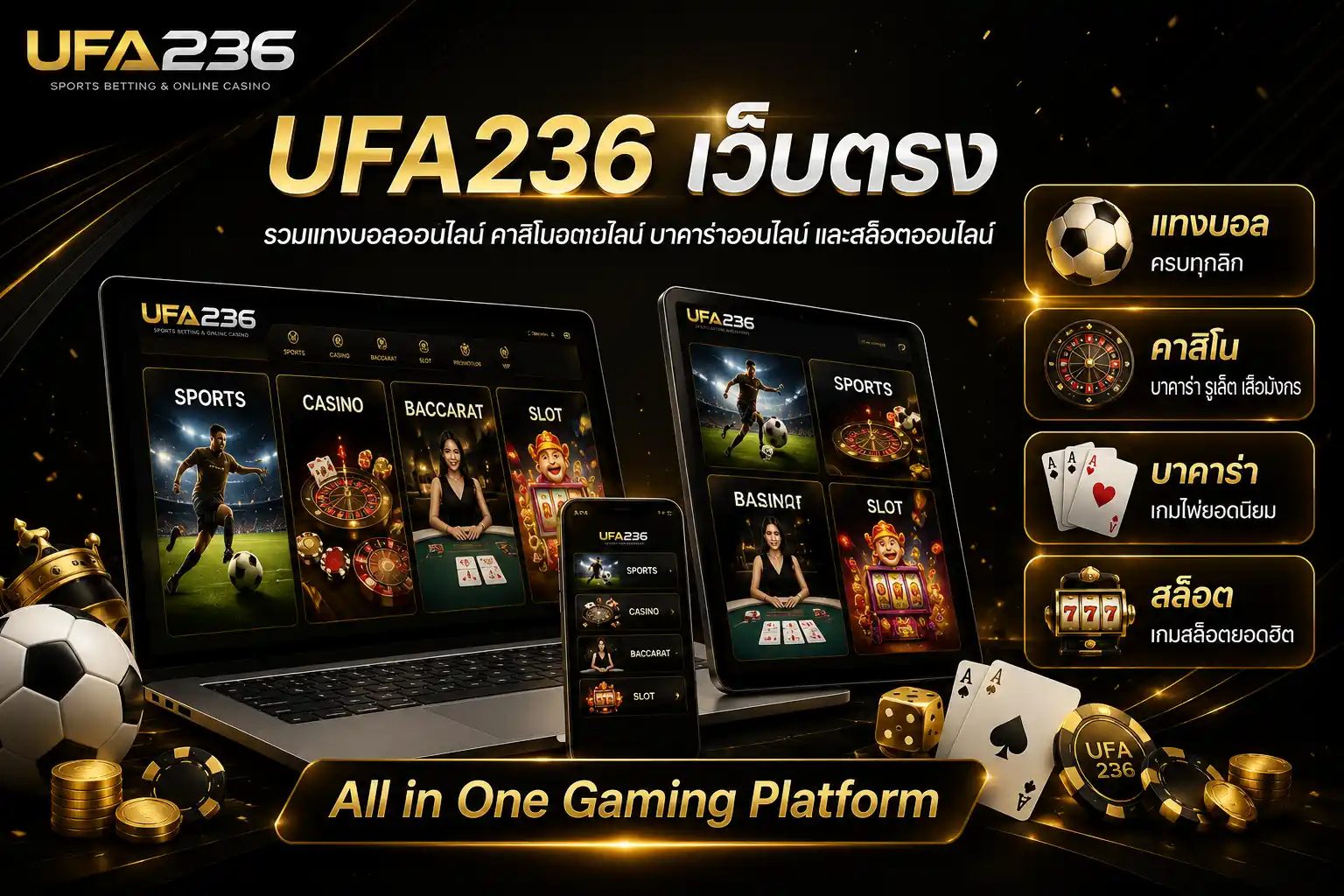 UFA236 เว็บตรง รวมแทงบอลออนไลน์ คาสิโนออนไลน์ บาคาร่าออนไลน์ และสล็อตออนไลน์